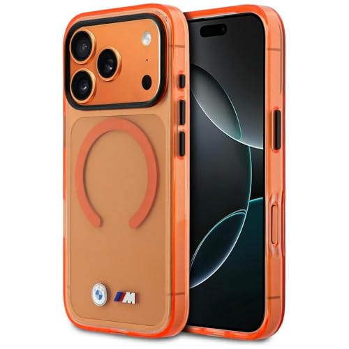 CG MOBILE BMW M IML Logos métalliques compatibles avec MagSafe pour iPhone 17 Pro Max (orange)