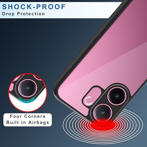 Image of CEDO Backcover for Vivo V60e (5G) | Camera Protection Bump Shockproof Edge | Ultra Hybrid Transparent Acrylic Clear TPU+PC Hard Backcase Cover (Black)