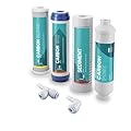 NU Aqua Reverse Osmosis Water Filter System Replacement Set - 4 Stage Under Sink Kit - Includes Sediment, Carbon Filters, Parts & Fittings - Universal Undersink RO Filtration Cartridge Pack