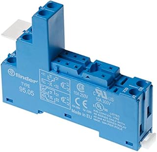 Finder DIN-Rail Screw Terminal Socket for 40/44 Series Relay, 5mm Pinning, Includes retaining and Release Clip, Blue