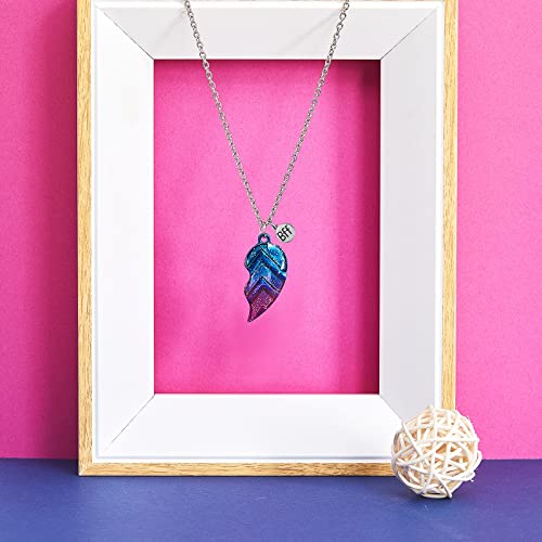 2 Pieces Half Heart Bff Necklace Friendship Necklace for Friend Birthday Party3