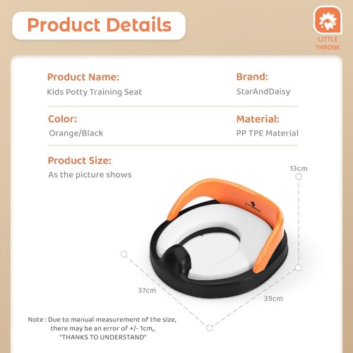 Image of StarAndDaisy Potty Seat for Kids 1-3 Years | Toilet Seat for Kids with Height Adjustable & Removable Soft Cushion, Fits All Western Toilets seat (Orange -Black)