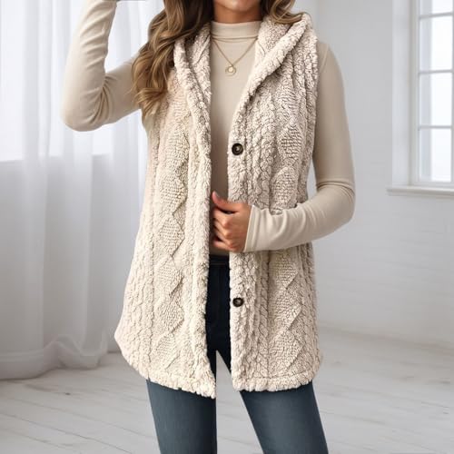 Chaleco polar reversible mujer contra el viento invernal chaqueta cómoda capucha 2