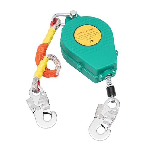 YCWSPEMR Self Retracting Lifeline, 23ft Fall Protection with Double Braking System, 330 lbs Capacity, Alloy Steel Hook & Anti-Twist Cable for High-Altitude Safety