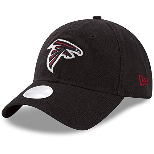 New Era Womens NFL Core Classic 9TWENTY Adjustable Hat Cap One Size Fits All (Atlanta Falcons Black)