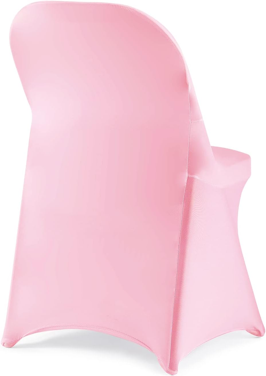 howhic folding chair covers for party - 36pcs, pink universal spandex stretchy fitted chair covers for wedding, banquet, conference folding 36pcs pink