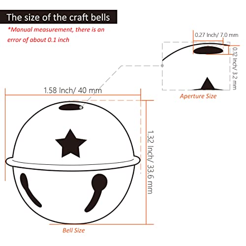 Cllootve 1.6Inch/ 40Mm Big Colorful Metal Craft Bells For Holiday Home Decoration, Christmas Festival Decoration, Gifts Decoration, Party Wedding Decoration Diy Project, 16Pcs, Silver #TOP1
