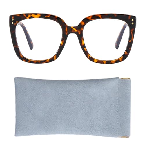 anneratteryer Gafas luz azul Gafas para ordenador Blue light blocking glasses Retro de Marco Redondo Anti luz Azul Sin Graduacion Gafas Marco Gran Tamaño Anteojos Anti Luz Azul para Hombres y Mujeres