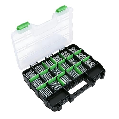 Scatola Organizer A Vite - Vassoio Multiscomparto Regolabile, Chiusure A Scatto Sicure, Design Impilabile, Contenitore Per Componenti Professionale | Cestino Di Smistamento Per Artigianato Di Elettric