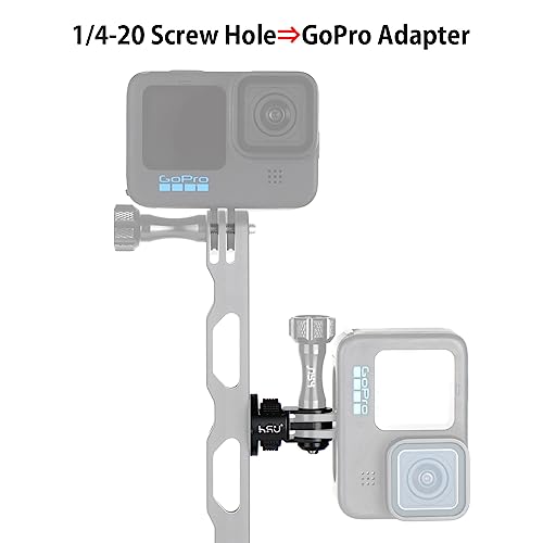 Image of HSU Aluminum Tripod Mount Adapter, 1 /4 inch 20 Mount for GoPro Hero 13 /12 /11 /10 /9 /8 /7, X4 /X3 /X2 /X /RS /R and Other Cameras (Black)