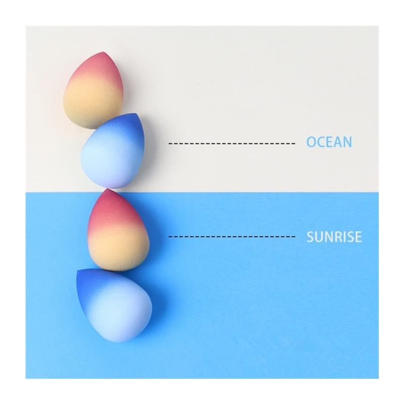 yaoqijie Make-up-Schwamm Ozean Gradient Farbe Wassertropfen Foundation Concealer Schwamm Puder Kosmetik Puff Make-up Blender Großhandel dauerhaft (Farbe: 20 Stück blau)