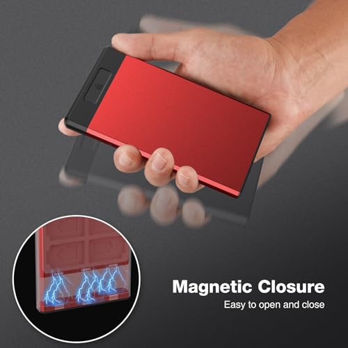 Image of HEIYING Switch Game Card Case for Nintendo Switch 2 2025 / OLED / Lite Games Cards, Metal Game Storage Holder with 20 Games Card Slots and 20 Micro SD Cards Slots