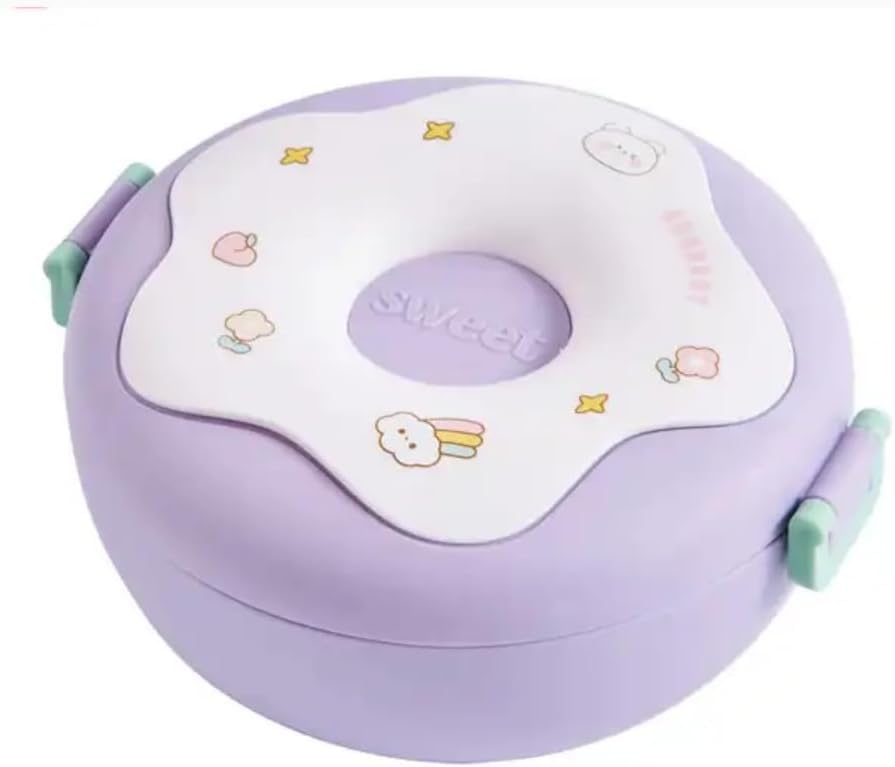 ErweicetAnime Donut Shaped Heatable Bento Box,Lunch Box with Lid