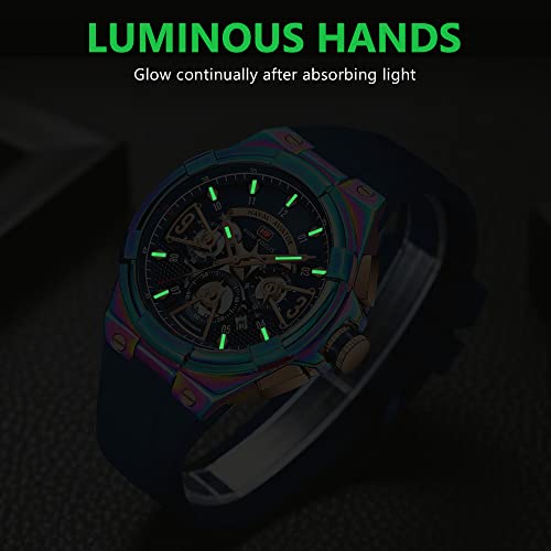 Image of AIMES Mens Watches Chronograph Waterproof Sport Military Watch for Men Analog Quartz Movement Stylish Wrist Watch Elegant Gift Watch for Men