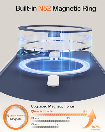 Image of UNBREAKcable For iPhone 17 Case for MagSafe, Full Camera Protection, Built-in Magnetic Ring, Shockproof, Scratch-Resistant, Translucent Matte Mobile Phone Case for iPhone 17 Case 6.3 Inch, Deep Blue