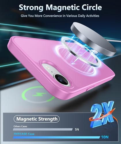 Coque iPhone SE rose mate magnétique antichoc signée FNTCASE - 4