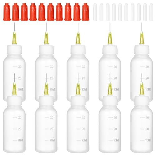 Sodasni Precision Needle Tip Glue Squeeze Bottle 30cc Glue Bottles with Blunt Needle Precision Tip Applicator Dispenser Bottle for Dispensing or Refilling Oil Liquids Paint Glue Quilling Craft