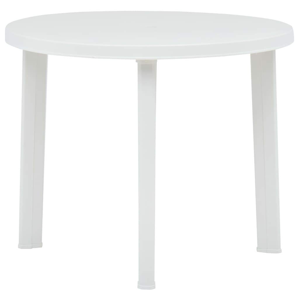 Table de jardin ronde 89 cm blanche Tidyard imperméable et facile à nettoyer