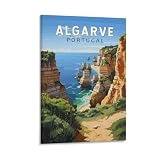 OVUQF Algarve - Póster de viaje vintage para decoración de sala de estar, dormitorio, 30 x 45 cm
