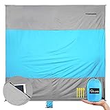 Beach Blanket Sandproof, Extra Large Oversized 10'x9' (120''x108'') Sand Free Beach Mat for 5-8 Adults, Giant Sand Proof Beach Sheet, Essentials Beach Accessories Gear for Family Picnic, Camping, Camp