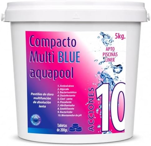Compacto 10 ACCIONES AQUAPOOL (200 GR) - Pastillas de Cloro multi...