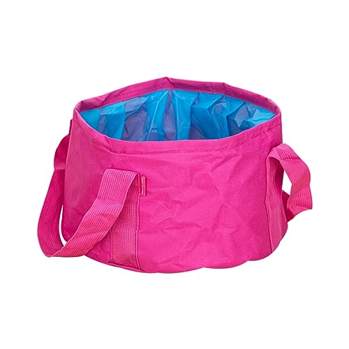 WRITWAA 15l Foldable Water Bucket, 600d Oxford Cloth Portable Folding Basin with Strong Handle, Waterproof Camping Water Container for Hiking, Random