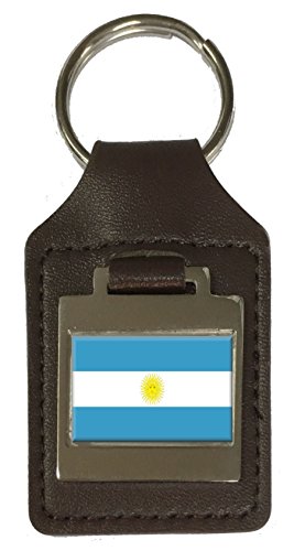 Porte-clés en cuir argentine gravé - Accessoire de mode unisexe