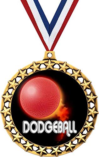 Dodgeball Medal, 2 1/2" Galaxy Star Dodgeball Medals, Great Dodgeball Awards 5 Pack