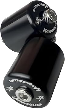 CNC Aluminum Handle Grip Bar Ends Compatible with Suzuki GSXR1300 Hayabusa 1999-2020, Black, RTF34F