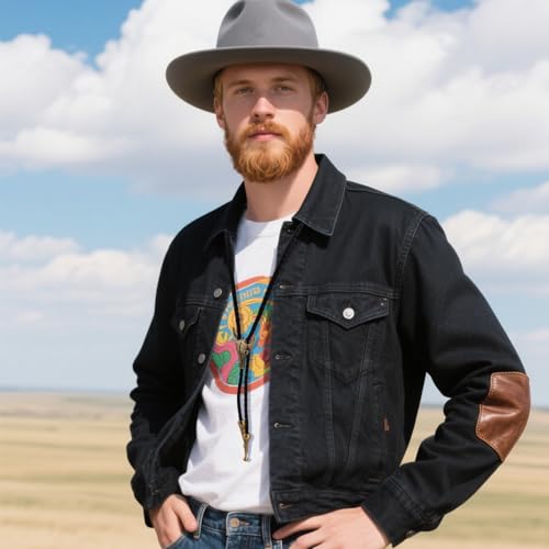 2 szt. Western Naszyjnik Bolo Tie, Regulowany Kowboj Naszyjniki Kowbojki Vintage Biżuteria Zachodnia dla Mężczyzn i Kobiet Styl Wiejski Rodeo Akcesoria do Kostiumów Prezent