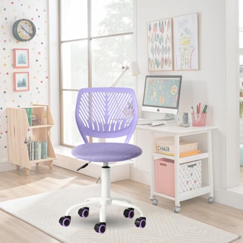 FurnitureR Chaise de Bureau Colourée, Siège Ergonomique Pivotante à Hauteur Réglable pour Ordinateur, roulettes à 5 Branches, Chaises et Tabourets à Domicile, Siège de Travail, Morandi Violet