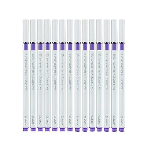 Stylo encre gel 0.38 mm Xeno Vivid Liner écriture fine pointe métal lot 12 pièces violet