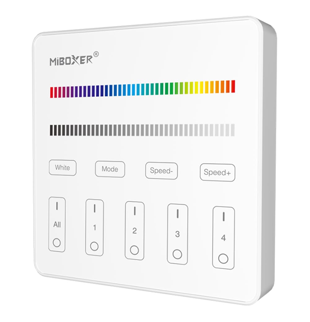 LGIDTECH B3 Miboxer Wireless 2.4GHz RF 4 Zones RGB/RGBW Wall Mounted Smart Panel Remote Controller Battery Powered,Work with Mi.Light RGB/RGBW Series LED Strip Controller FUT037 FUT038