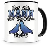 Samunshi® Tauben Tasse mit Spruch Tauben Liebe Geschenk für Tauben Fans Kaffeetasse groß Lustige Tassen zum Geburtstag schwarz 300ml