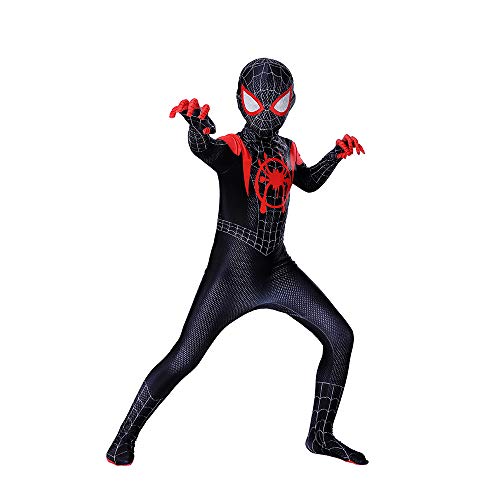ZUOZHE Spiderman Adulto Nios Expedición De Héroes Cosplay Poco Negro Spider-Man Traje De Halloween Traje De Impresión 3D Spandex Lycra,110CM Cover