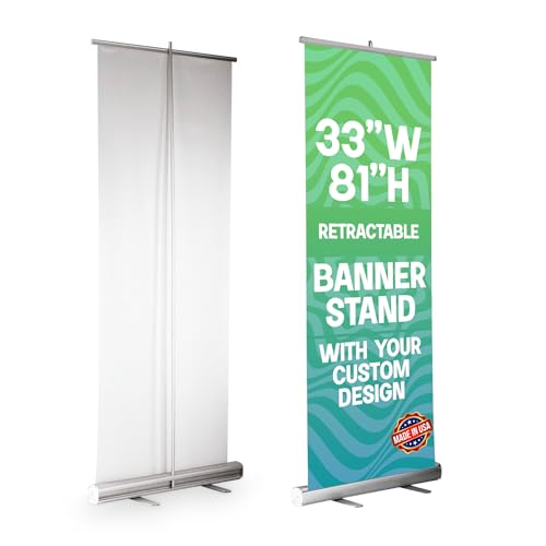 Custom Retractable Banner with Stand (33”x81”) by BCB Print |