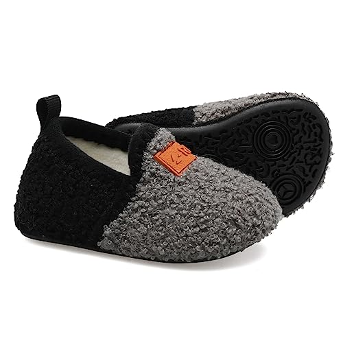 L-RUN Fuzzy Slippers Girls/Boys Slip On Home Slippers Grey 11.5-12 Little Kid=EU30-31 by L-RUN - Used condition - Image 4