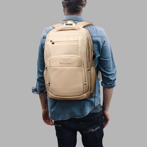 Image of Red Lemon Swiss Cut Design 15.6 inch Laptop Backpack for Men and Women, Stylish 26L Capacity, USB Charging Port, Anti-Theft Pocket & Accessories Organizer