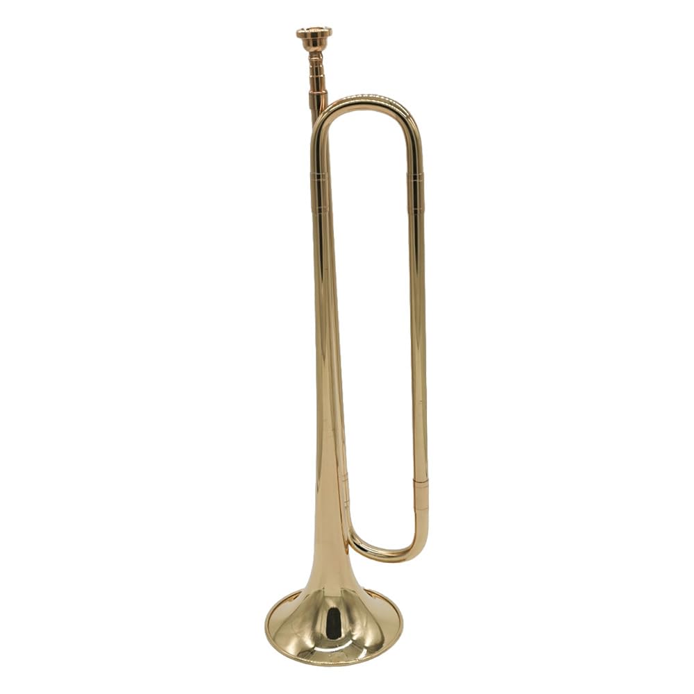 Btuty Trompete, Messingmaterial mit Ausguss, für Schulband/Militär-Orchester, für Anfänger/Studenten/Berufstätige, Militär-Signalhorn-Trompete, Kavallerie Trompete Instrument Bugle Horn