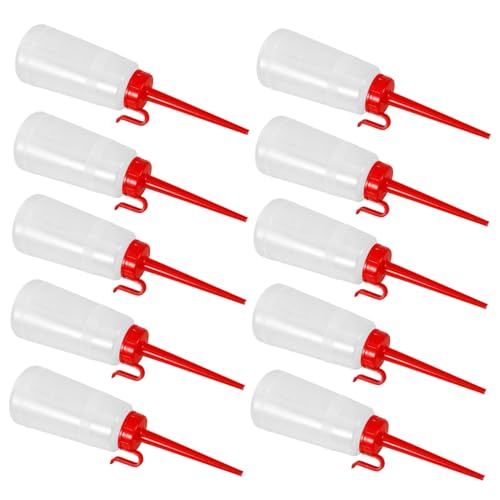 HEALSOPTHY 10 Piezas Botellas Exprimibles de Plástico para Aceite con Boquilla Puntiaguda Resistentes Golpes para Máquina de Coser y Dispensador Multiusos de Líquidos