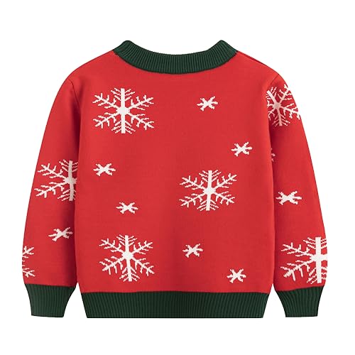 Image of Light Up Ugly Christmas Sweater Kids Girls Boys Snowman Reindeer Xmas Holiday LED Pullover Sweater 2-9 Yeas Old