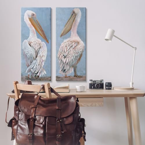 Stupell Industries 'Classic Pelicans Gazing', 2pc Canvas Art Set 2, 13 x 30 Inches, Easy to Hang and Sturdy, Made in USA, by Stellar Design Studio by Stupell Industries - Image 2