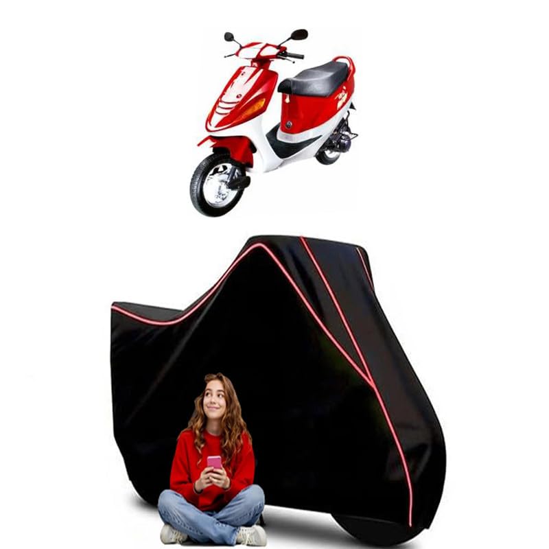 Image of Kine 70 Scooty Bike Cover Water Resistant Outdoor Use Universal Fit Scooters Motorcycles Heavy Duty UV Protection Dust Rain Scratch Resistant Elastic Bottom Black Blue Piping