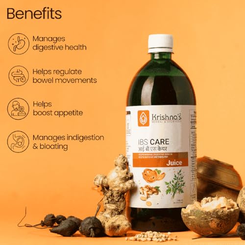 Image of KRISHNA'S HERBAL & AYURVEDA IBS Care Juice For Digestive Health, Helps Manage Digestive Issues, No Artificial Colors or Flavors - 1000 Ml (Pack of 1)