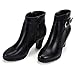 mysoft Women's Zipper Booties Chunky Stacked Heel Ankle Boots Buckle Strap Ankle