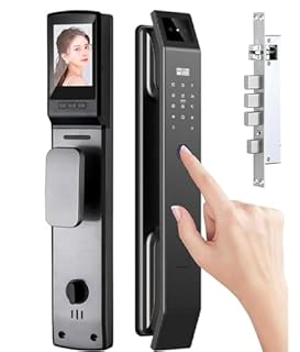 OZPPM Serrure De Porte Intelligente À Reconnaissance Faciale 3D, Numérique, D'entrée, Avec Caméra, Empreinte Digitale Et Codes D'accès