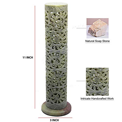 Image of Marble Carving Agarbatti Stand, Combo | Soapstone Hand-Carved, Incense Burner Holder, Ash Catcher for Incense Sticks, Spiritual Decor for Puja Room