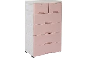 Gdrasuya10 Plastic Cabinet Storage Closet with 6 Drawers & 4 Wheels, Perfect...