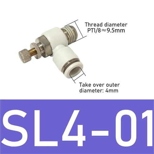 Conector rápido ajustable SL4-01 blanco de válvula neumática regulable 3