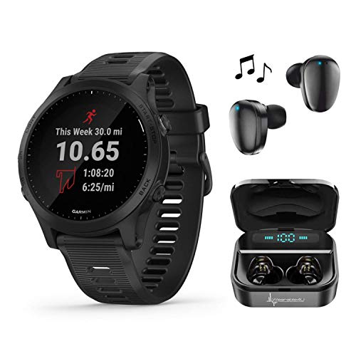 Garmin Forerunner 945 Premium GPS Running/Triathlon Smartwatch with Included Wearable4U Earbuds with Charging